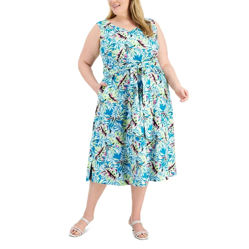 Shop Now, Save More Anne Klein Women's Tie Waist Midi Dress Blue
