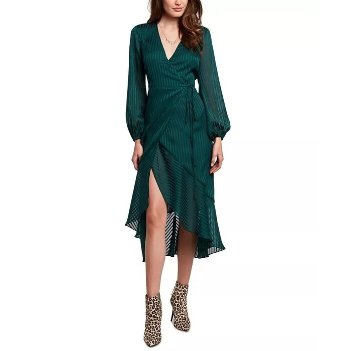 Weekend Special Sale Bardot Women's Mirela Long Sleeve Midi Wrap Dress Green Size Large Weekend Special Sale Bardot Women's Mirela Long Sleeve Midi Wrap Dress Green Size Large
