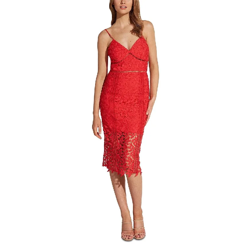 Weekend Hot Picks Bardot Women's Roxy Lace Midi Cocktail Dress Size Red Size X-Small