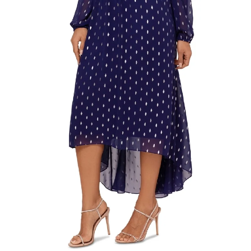 End-of-Season Sale Betsy & Adam Women's Clip Dot Midi Dress Purple Size 10