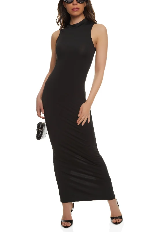 Price Slash Event Daisy Sleeveless Mock Neck Maxi Dress