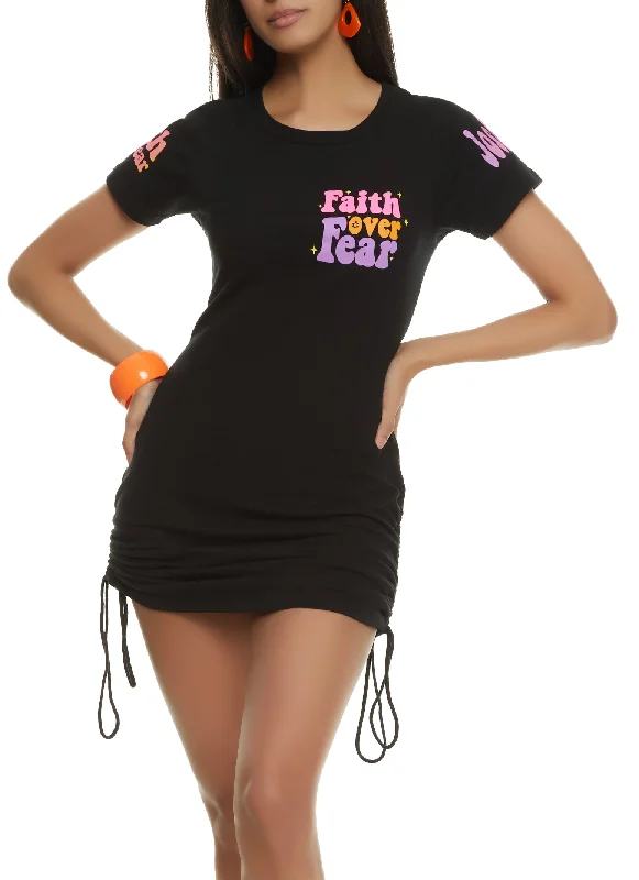 Hot Deals Faith Over Fear T Shirt Mini Dress