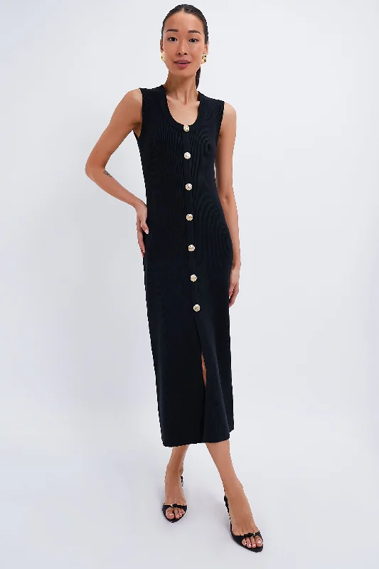 Weekend Shopping Fiesta Black Knit Richie Maxi Dress