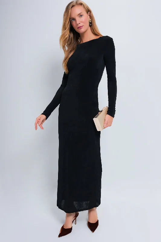 Weekend Exclusive Discounts Black Luna Long Sleeve Maxi Dress