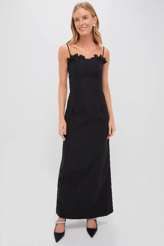 Weekend Super Sale Alert Black Twill Sofia Maxi Dress
