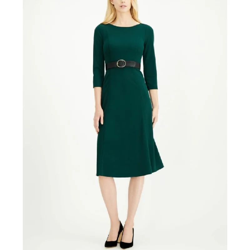 Weekend Discount Extravaganza Calvin Klein Women's 3/4-Sleeve Belted Midi Dress Green Size 2 Weekend Discount Extravaganza Calvin Klein Women's 3/4-Sleeve Belted Midi Dress Green Size 2
