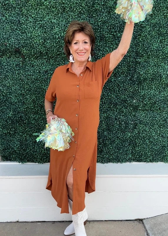 Weekend Price Slash Event Burnt Orange Maxi Dress