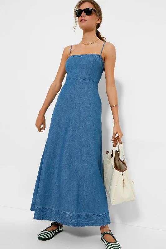 Limited Quantity Chambray Rhea Maxi Dress