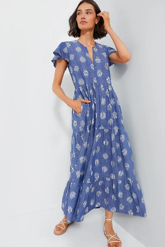 Unseen Savings Chatham Blue V-Neck Maxi Dress