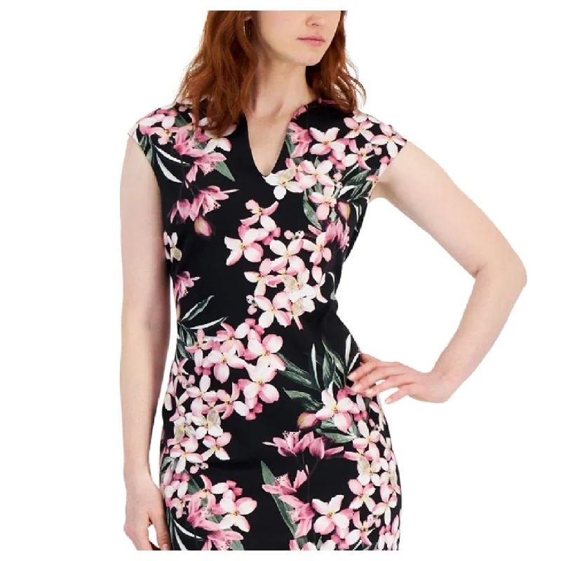 Extra Discount Connected Women's Floral Print Midi Dress Pink Size 6