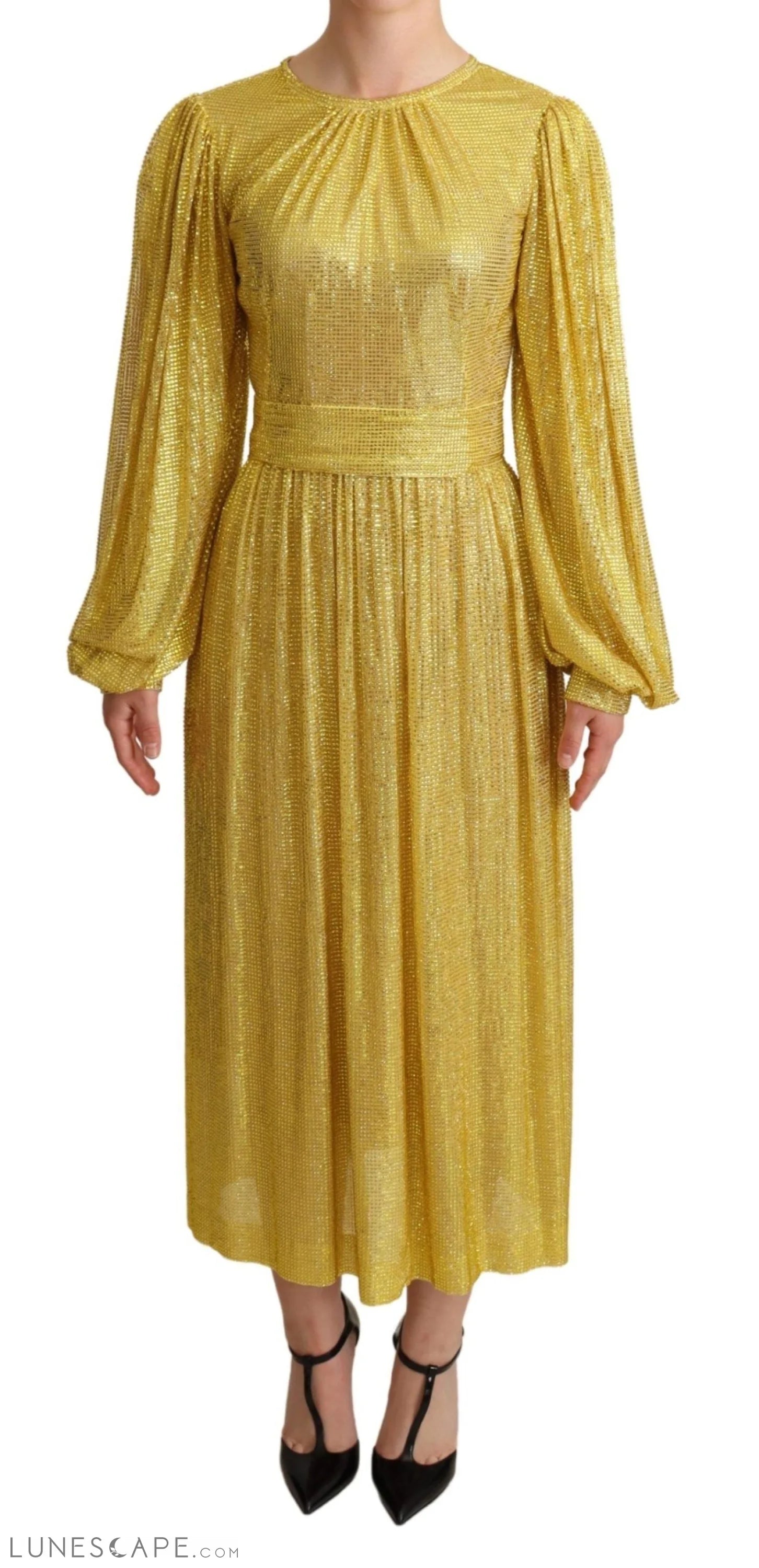 Limited-Time Deal Dolce & Gabbana Crystal Embellished Pleated Maxi Dress