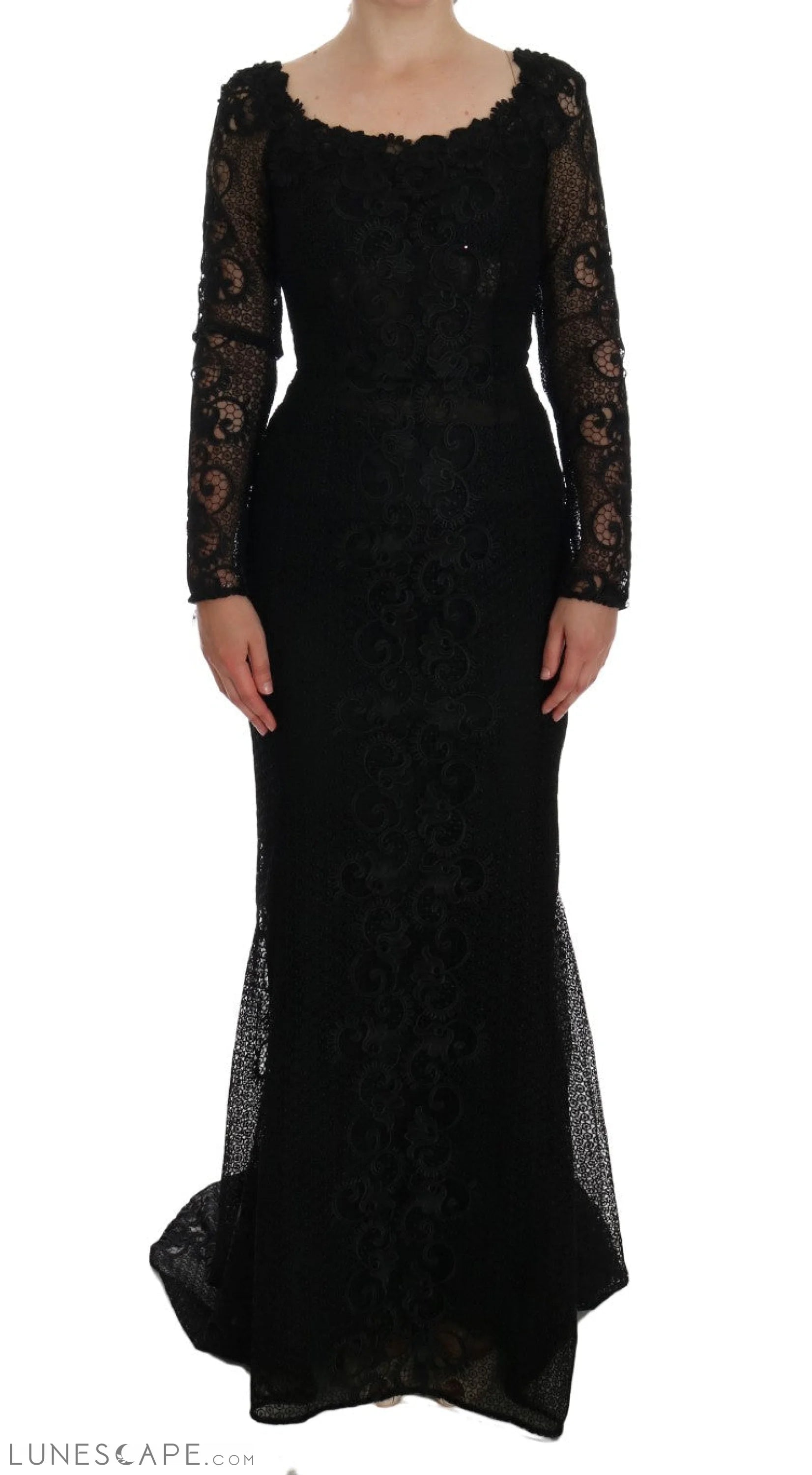 Flash Discounts Dolce & Gabbana Elegant Full Length Black Sheath Maxi Dress
