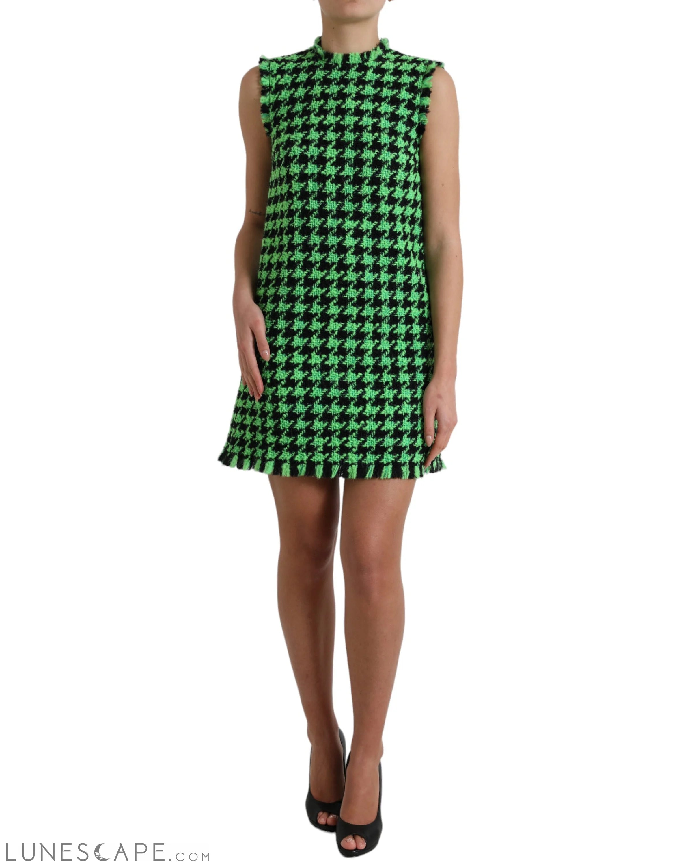 Weekend Best Price Deals Dolce & Gabbana Elegant Houndstooth Knitted Mini Dress