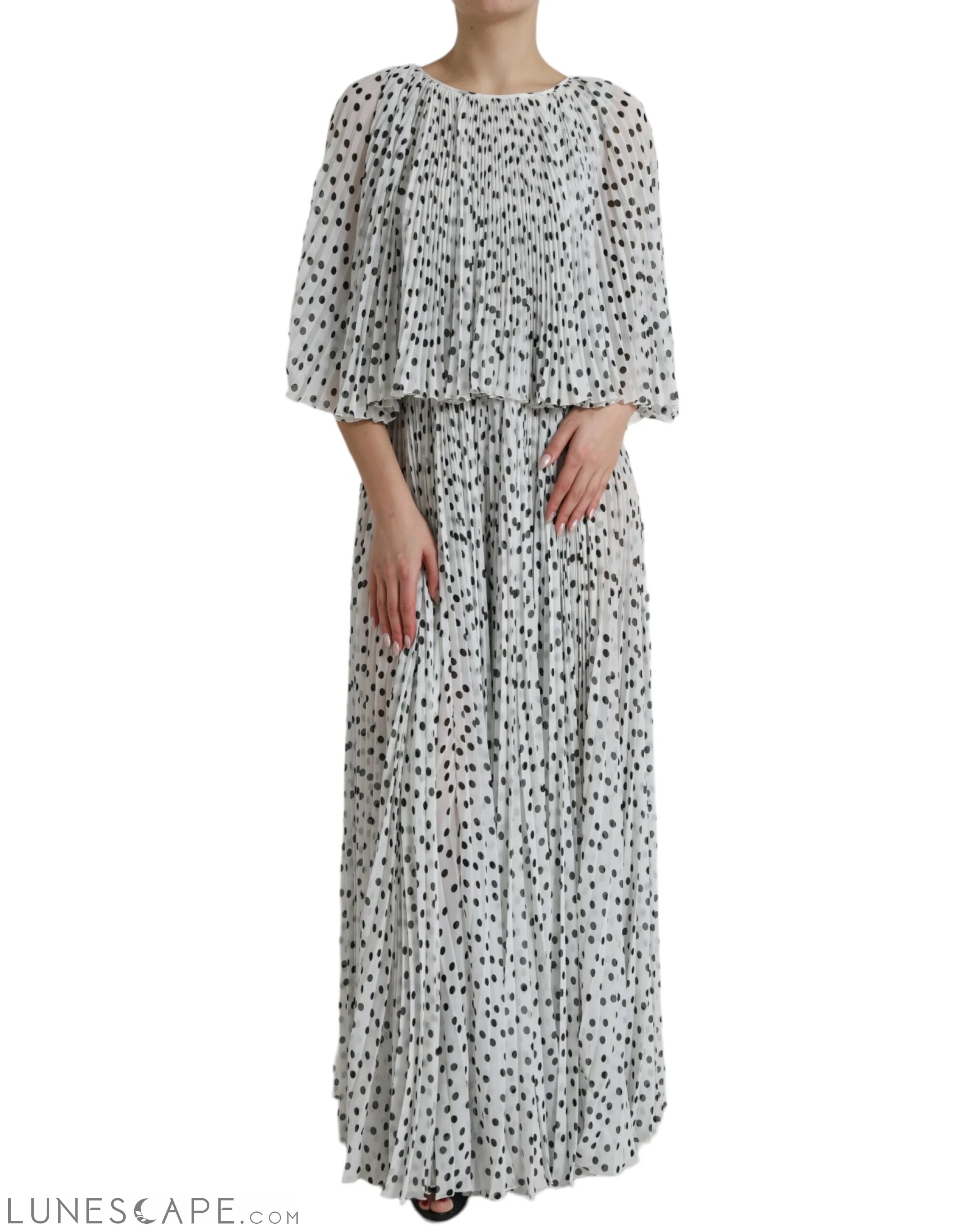 Limited Time Only Dolce & Gabbana Elegant Polka Dots Maxi Dress