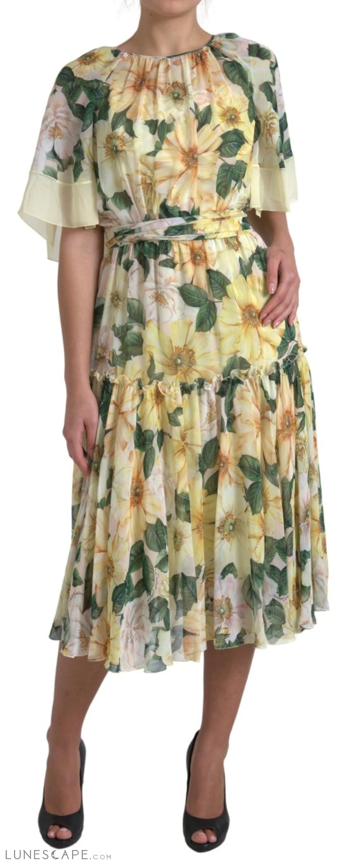 Final Clearance Dolce & Gabbana Elegant Silk Floral Maxi Dress