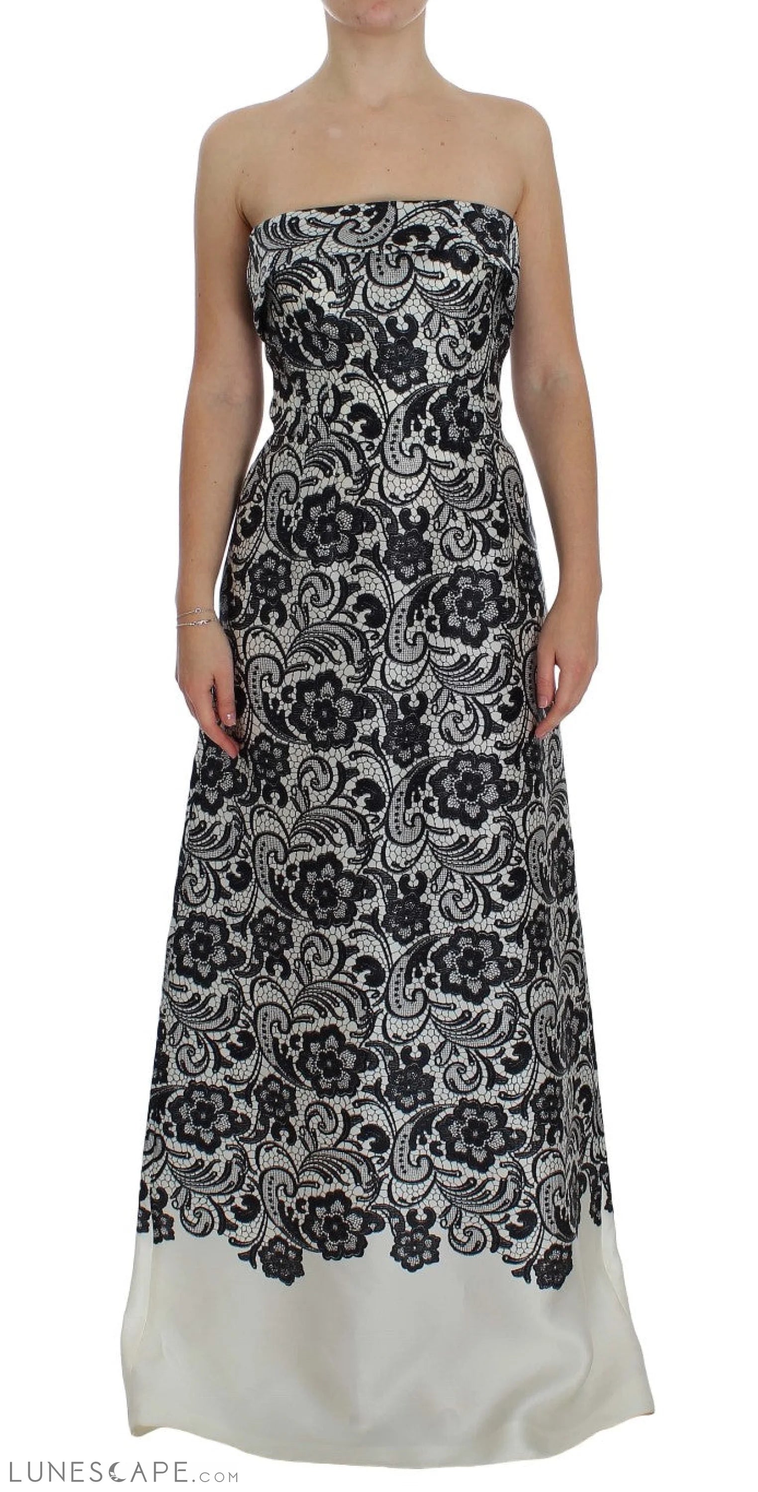 Weekend Discount Blast Dolce & Gabbana Elegant Silk Lace Corset Maxi Dress