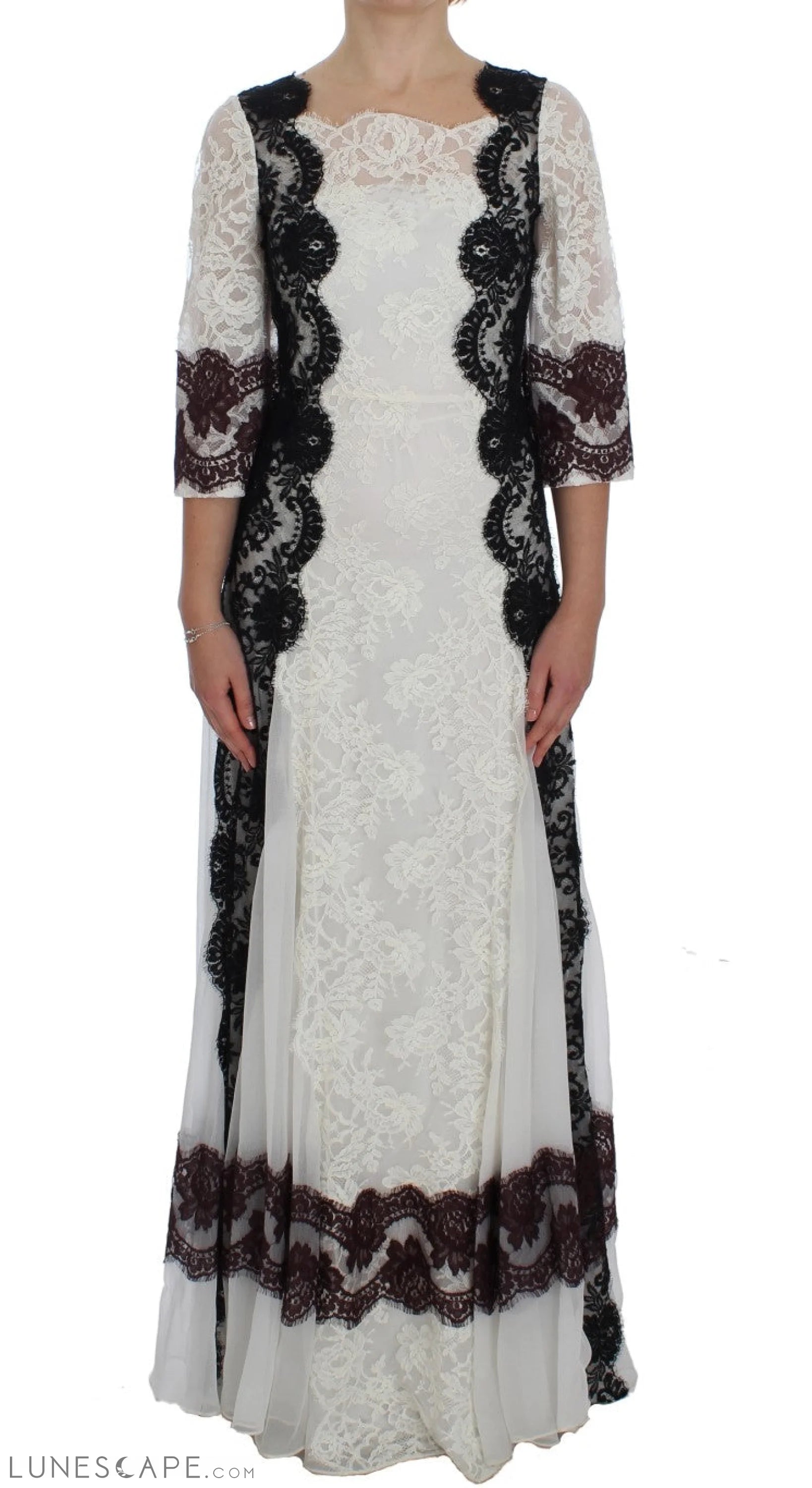 Super Price Drop Dolce & Gabbana Floral Lace Silk Blend Maxi Dress