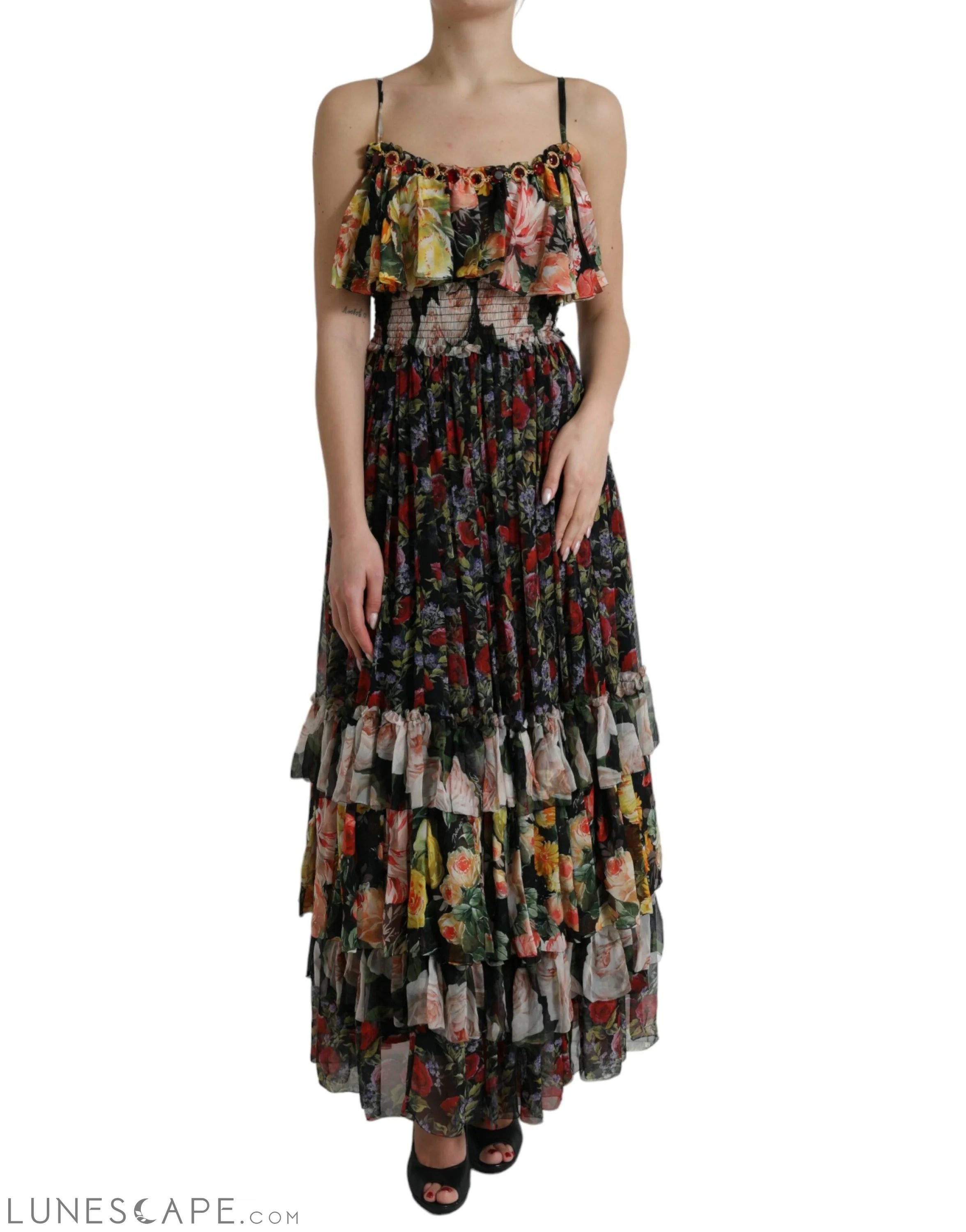 Flash Shopping Deal Dolce & Gabbana Vibrant Silk Floral Maxi Dress