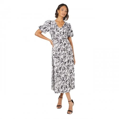 Weekend Best Price Deals Dorothy Perkins Womens/Ladies Abstract V Neck Puff Sleeve Midi Dress Weekend Best Price Deals Dorothy Perkins Womens/Ladies Abstract V Neck Puff Sleeve Midi Dress