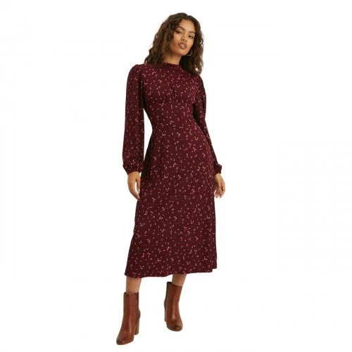Weekend Deal Rush Dorothy Perkins Womens/Ladies Ditsy Print Frill Neck Petite Midi Dress Weekend Deal Rush Dorothy Perkins Womens/Ladies Ditsy Print Frill Neck Petite Midi Dress