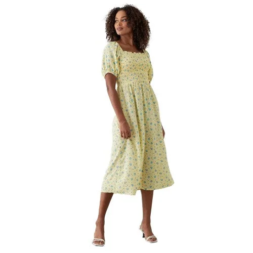 Weekend Bargain Time Dorothy Perkins Womens/Ladies Ditsy Print Shirred Midi Dress