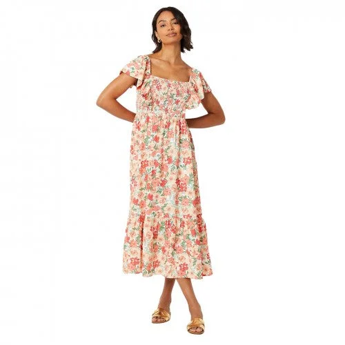 Weekend Closeout Deals Dorothy Perkins Womens/Ladies Floral Shirred Bodice Ruffle Midi Dress Weekend Closeout Deals Dorothy Perkins Womens/Ladies Floral Shirred Bodice Ruffle Midi Dress