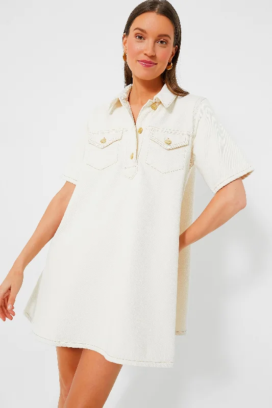 Buy More, Save More Egret Heavy Denim Mini Dress
