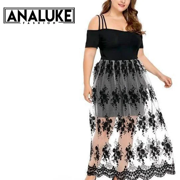 Weekend Shopping Highlights Floral Embroidery Scalloped Maxi Dress