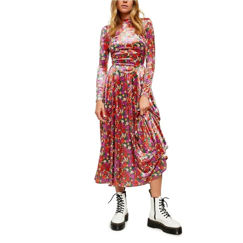 Weekend Clearance Frenzy Free People Women's Heartland Long Sleeve Velvet Midi Dress Yellow Size Extra Small - X-Small Weekend Clearance Frenzy Free People Women's Heartland Long Sleeve Velvet Midi Dress Yellow Size Extra Small - X-Small