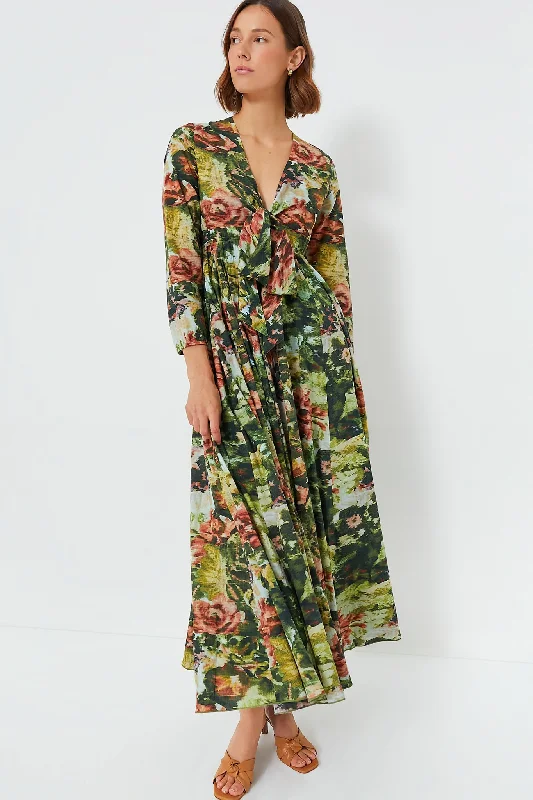 Super Savings Green Ladakh Angela Maxi Dress