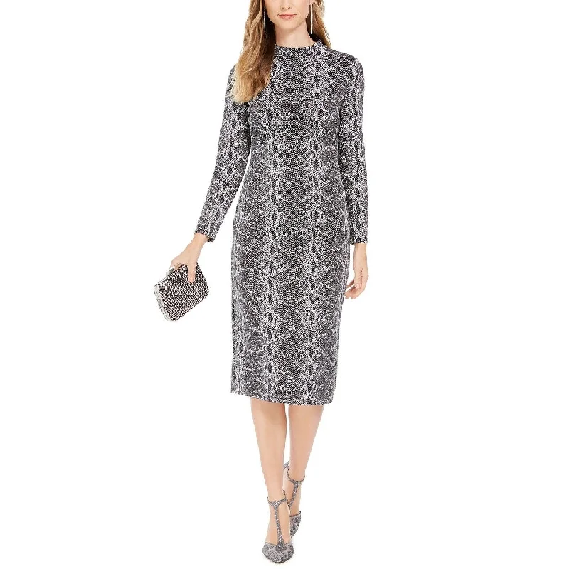 Weekend Big Savings INC International Concepts Women's Snake-Embossed Sheath Midi Dress Gray Size 4 Weekend Big Savings INC International Concepts Women's Snake-Embossed Sheath Midi Dress Gray Size 4