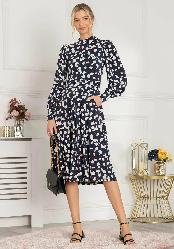 Weekend Flash Offers Jolie Moi Kathryn Long Sleeve Midi Dress, Navy