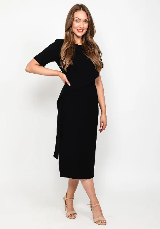 Weekend Buy More Save More Kate Cooper Draped Shoulder Midi Dress, Black