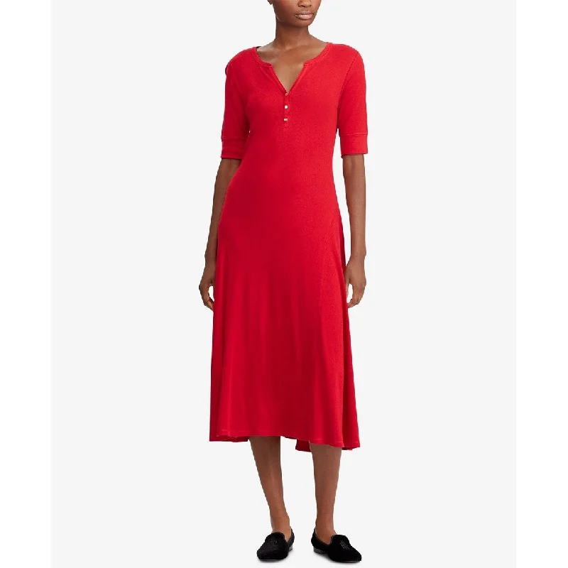 Weekend Top Offers Lauren Ralph Lauren Women's Waffle-Knit Cotton Midi Dress Red Size Medium Weekend Top Offers Lauren Ralph Lauren Women's Waffle-Knit Cotton Midi Dress Red Size Medium