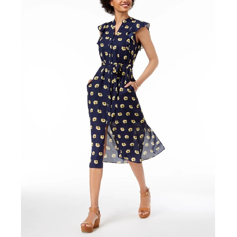 Weekend Bargain Blast Maison Jules Women's Flutter Sleeve Midi Sheath Dress Blue Notte Combo Size Medium Weekend Bargain Blast Maison Jules Women's Flutter Sleeve Midi Sheath Dress Blue Notte Combo Size Medium