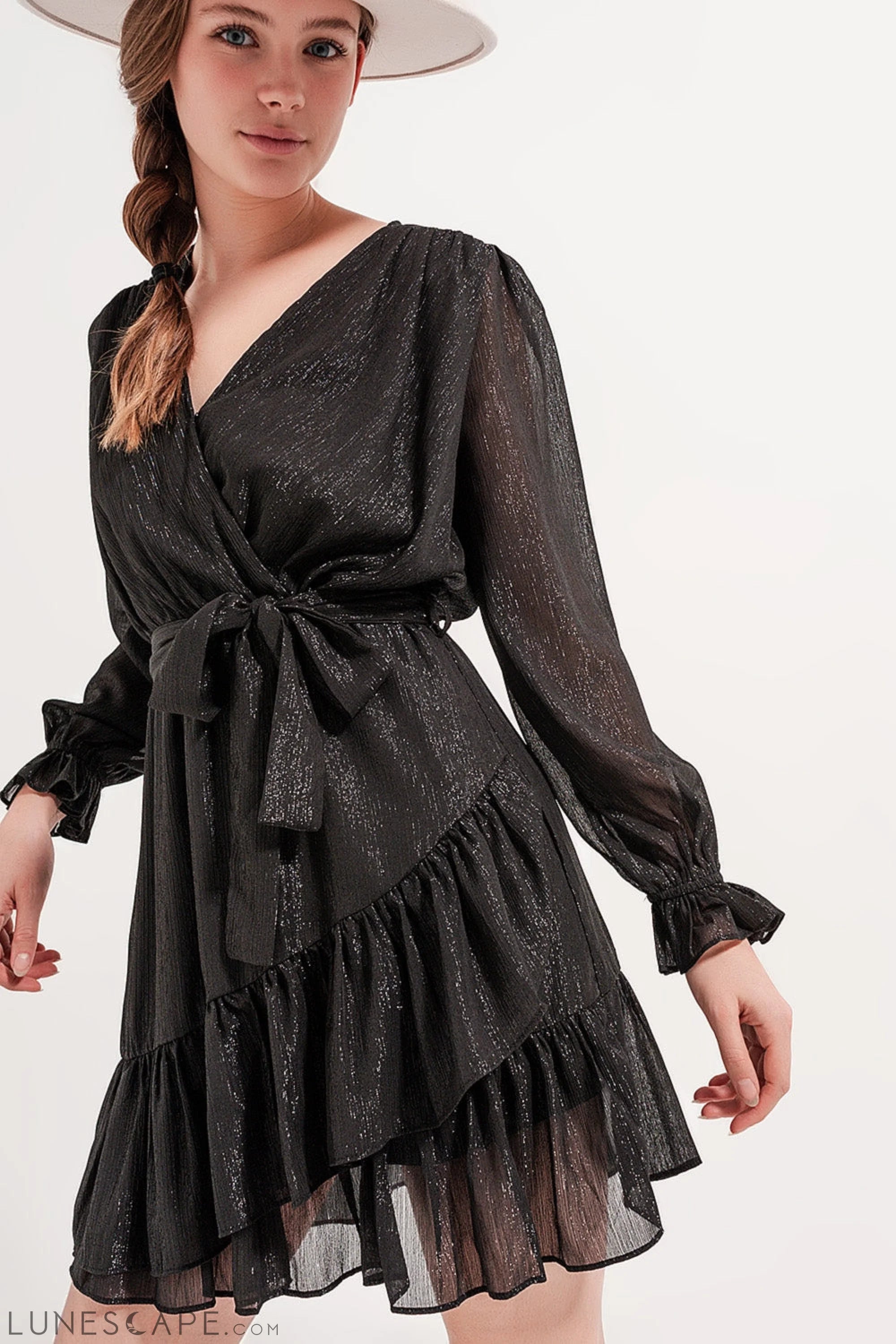 Weekend Shopping Deals Mini Dress With Flippy Hem in Black
