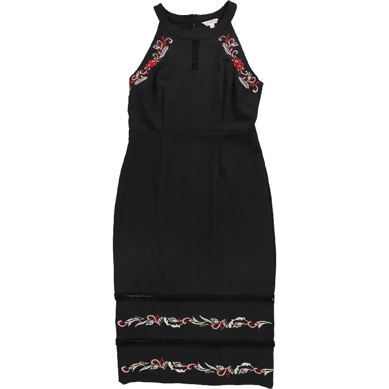 Big Sale Event Nanette Lepore Womens Embroidered Midi Dress, Black, 8