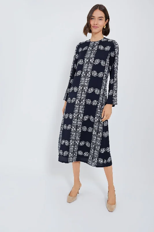 Weekend Low Prices Navy Floral Harrington Maxi Dress