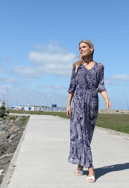 One-Stop Shop Sale Palm Print Maxi Dress
