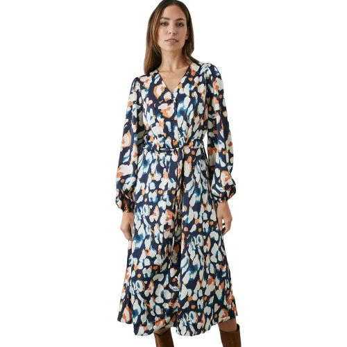 Exclusive Deals Principles Womens/Ladies Abstract Satin Button Through Midi Dress