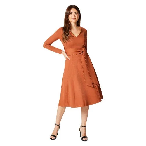 Weekend Price Slash Day Principles Womens/Ladies Belted Detail Seams Midi Dress