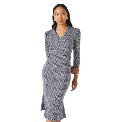 Hot Deals Principles Womens/Ladies Checked Jacquard Tab Belt Midi Dress