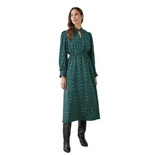 Flash Offer Principles Womens/Ladies Damask Shirred Waist Midi Dress