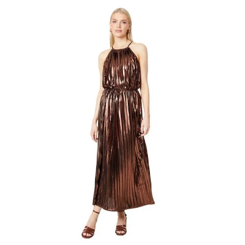 Weekend Offers You Love Principles Womens/Ladies Pleated Foil Halter Neck Midi Dress