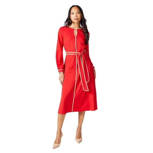 Weekend Must-Have Offers Principles Womens/Ladies Premium Contrast Piping Belt Midi Dress