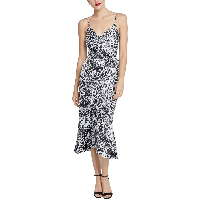 Mega Sale Rachel Roy Womens Animal Print Midi Dress, White, 2