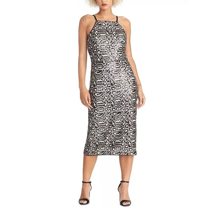 Weekend Shopping Rush Rachel Roy Women's Sequin Midi Dress Black Size 10