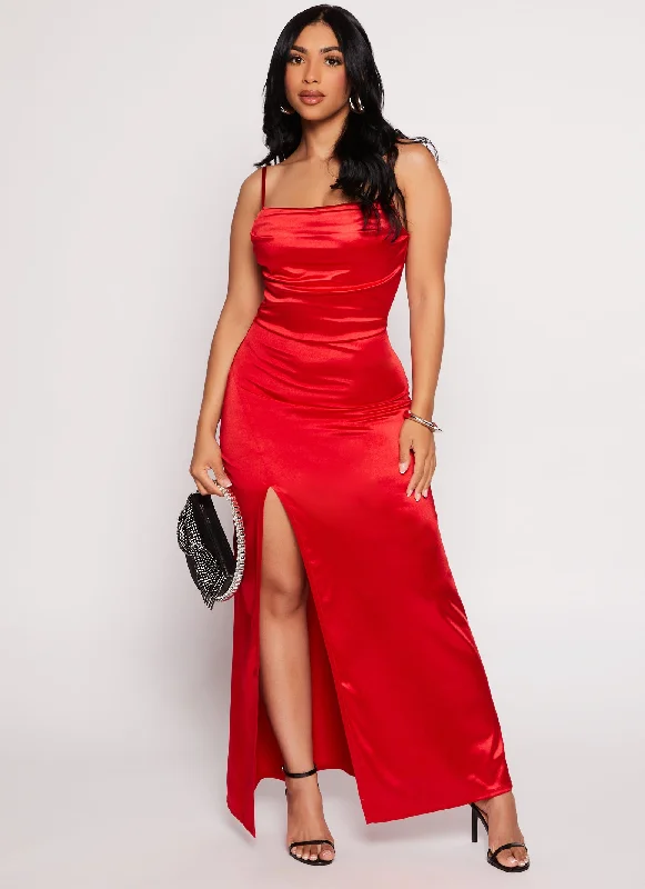 Unmissable Deals Satin Caged Back Maxi Dress