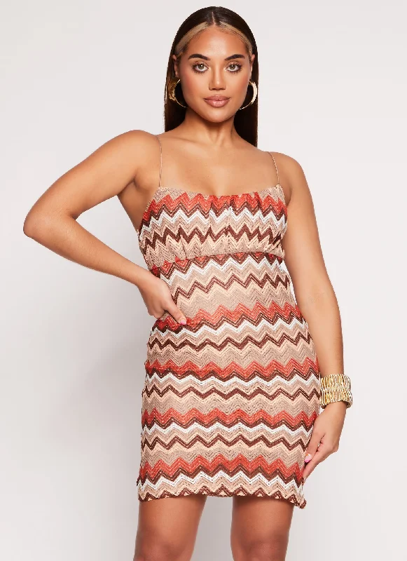 Weekend Clearance Frenzy Almost Famous Crochet Chevron Mini Dress