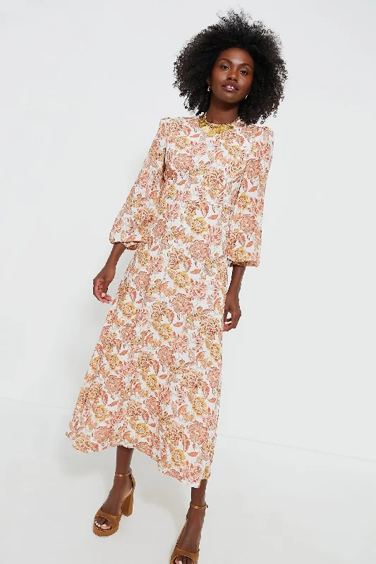 Weekend Shopping Deals Galore Saffron Floral Sophia Maxi Dress